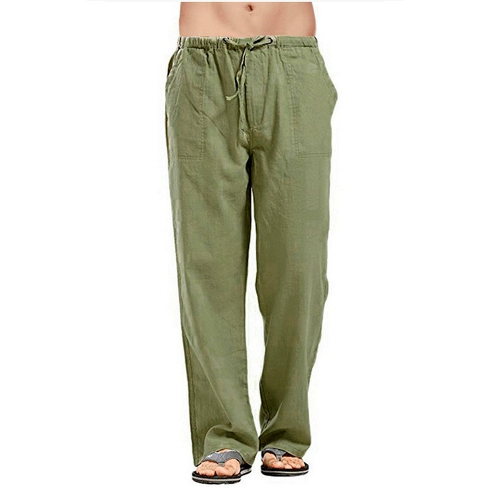 Men's Pants Cotton Linen Plus Size Men's Pants Breathable Pants Classic Casual Jogger Trousers 230302