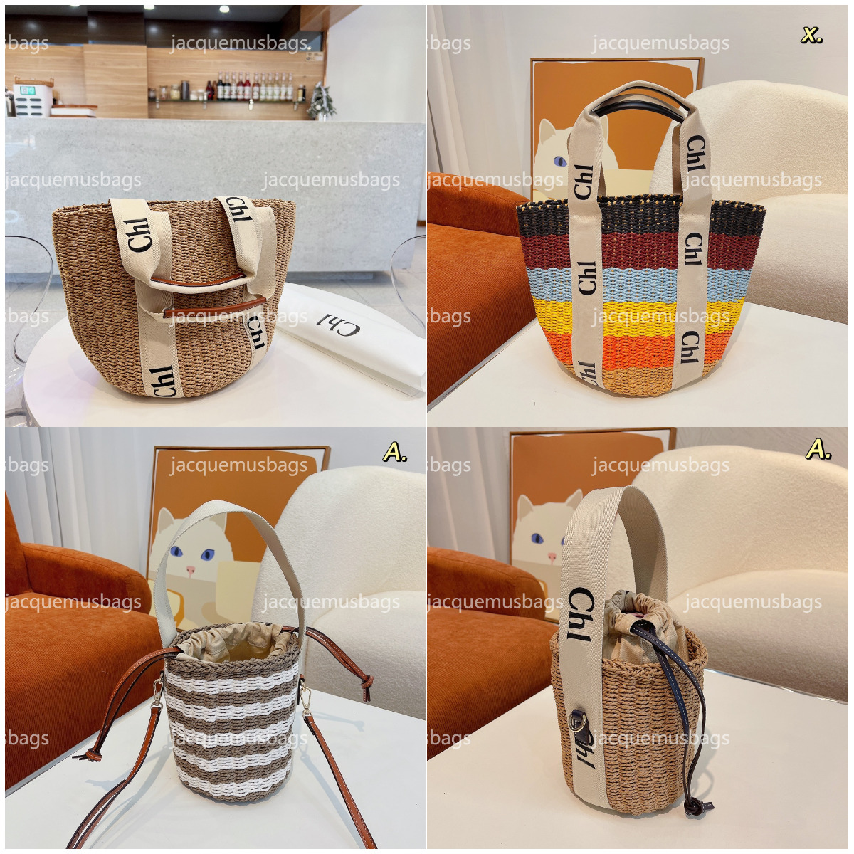 Luxurys Designers Bags Woody Totes Purse Fashion Basket Women Bucket Bag Braided bucket bag Tote Beach Shoulder Crossbody Womens Handbags, Color8
Luxurys Designers Bags Woody Totes Purse Fashion Basket Women Bucket Bag Braided bucket bag Tote Beach Shoulder Crossbody Womens Handbags, Color8