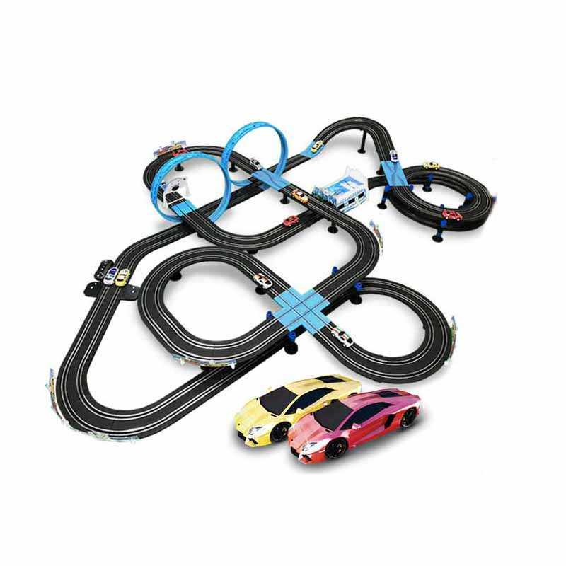 Diecast Model Cars Railway Track Toy Set Racing Track Electric Double Remote Control Car Interactive Autorama Circuit Voiture Random delivery of cars 