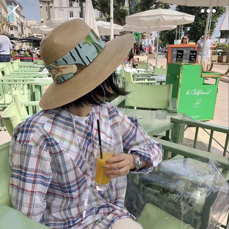 Striking Colored Ribbon Wide Brim Hats Women Dome Loose Straw Hats Summer Female Beach Lazy Sun Caps