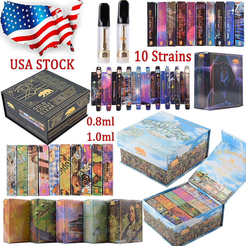 USA Stock Gold Coast Clear Vape Cartridges Atomizers 0.8ml 1ml Thick Oil Vaporizer E Cigarettes Empty Carts 510 Thread Disposable Starter Kits
USA Stock Gold Coast Clear Vape Cartridges Atomizers 0.8ml 1ml Thick Oil Vaporizer E Cigarettes Empty Carts 510 Thread Disposable Starter Kits
