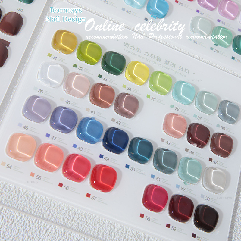 Rormays 15ml Gel Nail Polish South Korea 60 Color Set Semi permanent UV LED Varnish Gel Nail Art Gloss Durable Salon Exclusive Wholesale Factory