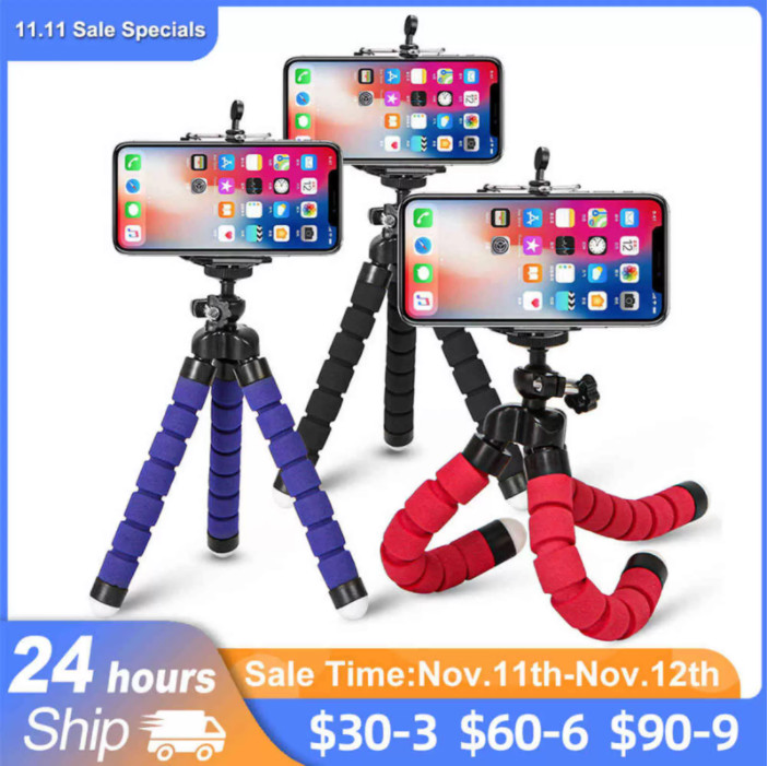 Tripod For Phone Flexible Sponge Octopus Mini Tripod For IPhone Mini Camera Tripod Phone Holder Clip Stand, Black
Tripod For Phone Flexible Sponge Octopus Mini Tripod For IPhone Mini Camera Tripod Phone Holder Clip Stand, Black