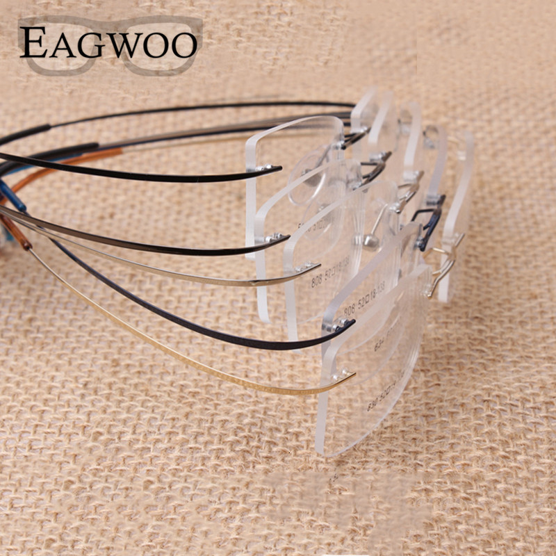 Sunglasses Frames Pure Eyeglasses Rimless flexible Optical Frame Prescription Spectacle Frameless Glasses Eye glasses 010 Line Temple 230302
