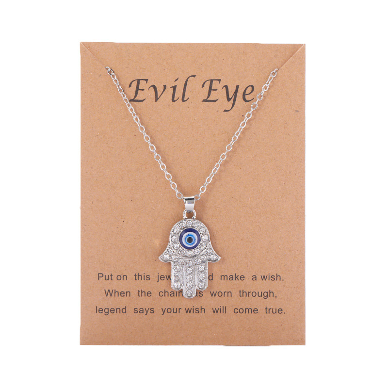 26 Styles Blue Turkish Evil Eyes Pendant Necklace Creative Diamond Devil's Eye Silver Chain Necklaces Jewelry Gift