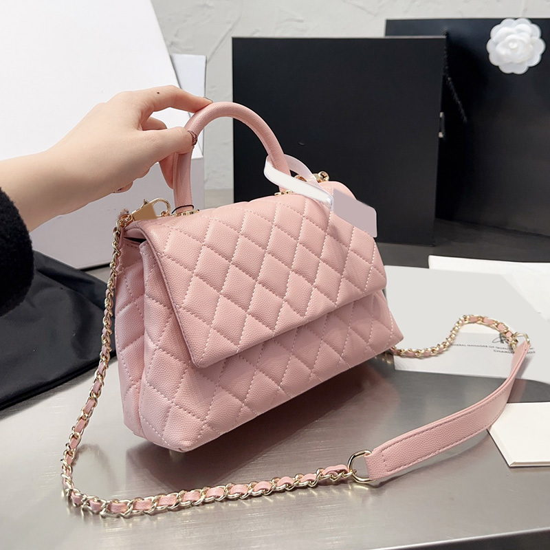 Womens Top Co Handle Tote Caviar Leather Bag Calfskin Classic Mini Flap Purse Multi Pochette Handbag 9 Colors Gold Metal Hardware Matelasse Chain Strap Suitcase 23CM, Box 
Womens Top Co Handle Tote Caviar Leather Bag Calfskin Classic Mini Flap Purse Multi Pochette Handbag 9 Colors Gold Metal Hardware Matelasse Chain Strap Suitcase 23CM, Box