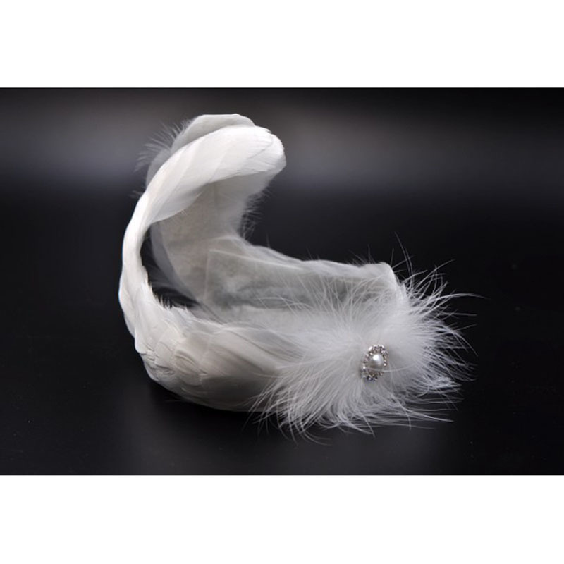 Headbands Style Swan Lake Ballet White Feather Headband For Woman Hair Accessories Headwear PearlsFeather Headpiece 230302