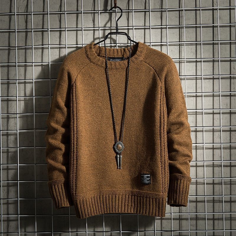 Men's Sweaters Stylish Solid Color O-Neck Knitted All-match Sweater Men's Clothing Autumn Oversized Casual Pullovers Korean Tops 230302