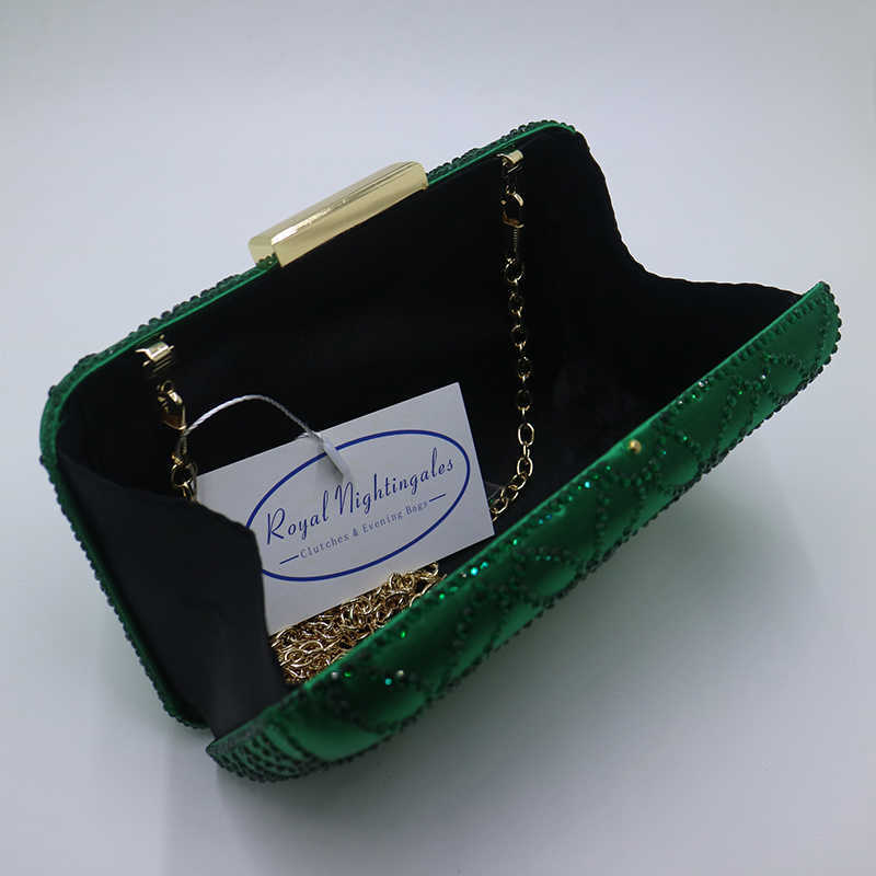 Evening Bags Royal nightingales gran cristal saco embreagem e sacos noite para as mulheres bolsas bolsa esmeralda verde azul marinhoL230302