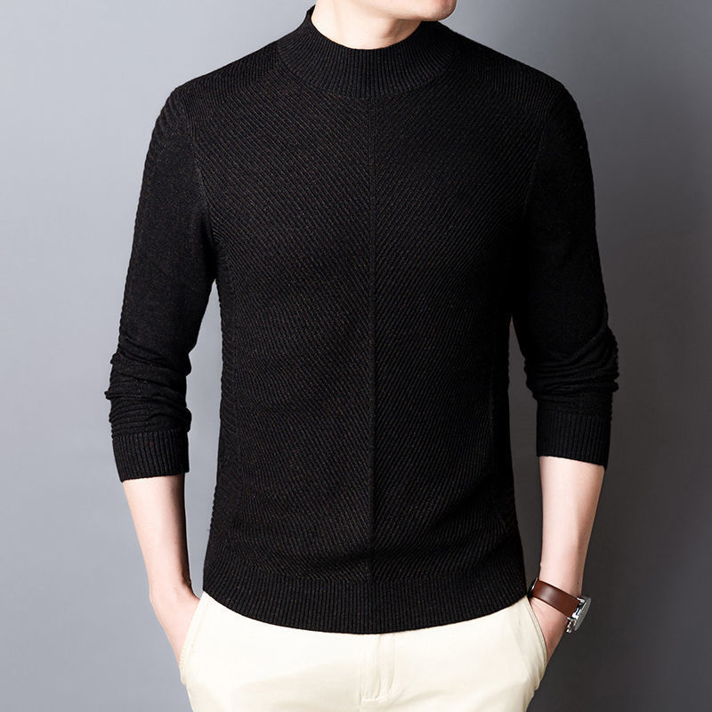 Men's Sweaters Autumn Winter Solid Color Fashion Button Casual Sweaters Man Long Sleeve Korean Style Pullover Male Knitting Vintage Streetwear 23