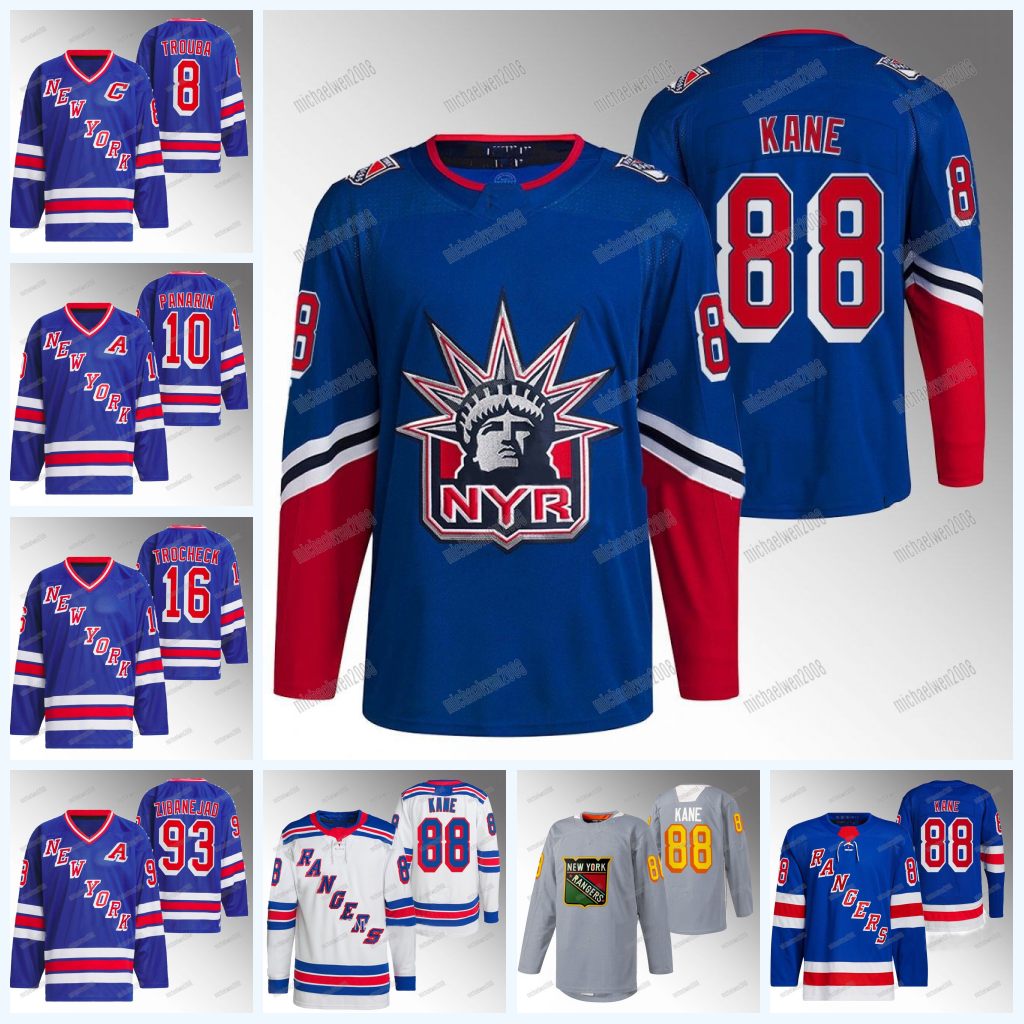 NY Rangers 88 Patrick Kane Jersey Igor Shesterkin Jaroslav Halak Filip Chytil Barclay Goodrow Tyler Motte Vincent Trocheck Mika Zibanejad Chris Kreider Lafreniere, Cream
NY Rangers 88 Patrick Kane Jersey Igor Shesterkin Jaroslav Halak Filip Chytil Barclay Goodrow Tyler Motte Vincent Trocheck Mika Zibanejad Chris Kreider Lafreniere, Cream