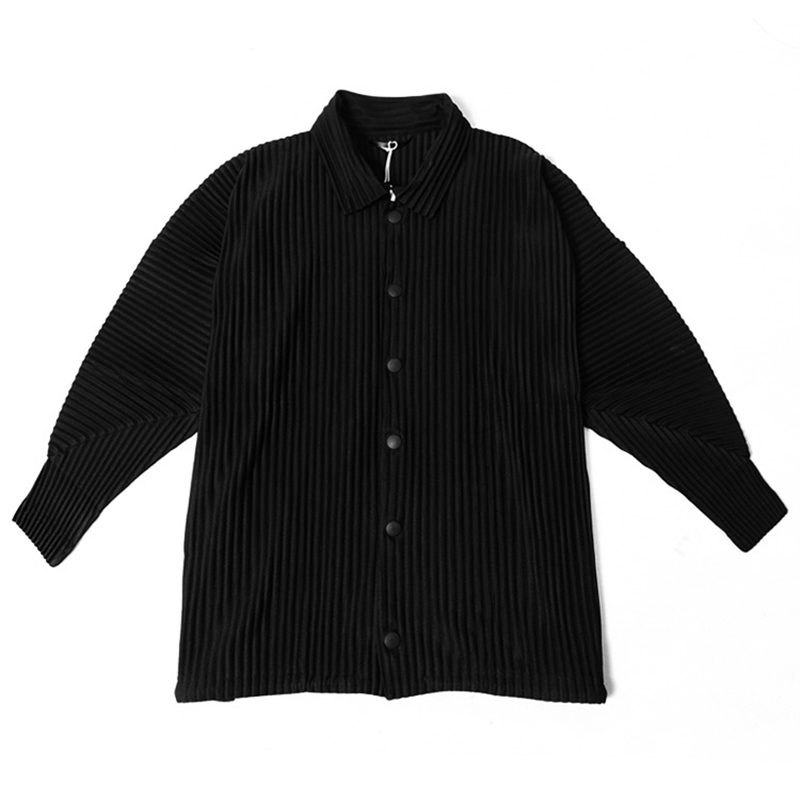 Men's Jackets Homme Plisse Pleated Fabric Top Spring And Autumn High Street Loose Single Breasting Casual Coat Shirt 230301