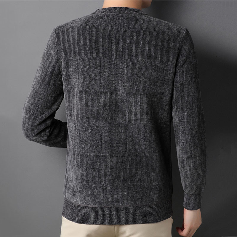 Men's Sweaters Fleece Sweater Men Long Sleeve O-neck Warm Soft Winter and Autumn Clothing Loose Thick Male Sweater Pullover Knitwear 230302
