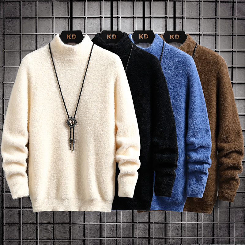 Men's Sweaters Sweater Men's Winter Mink Cashmere Pullovers Casual O Neck Soft Warm Jumper Autumn Mohair Sweaters Pull 230302