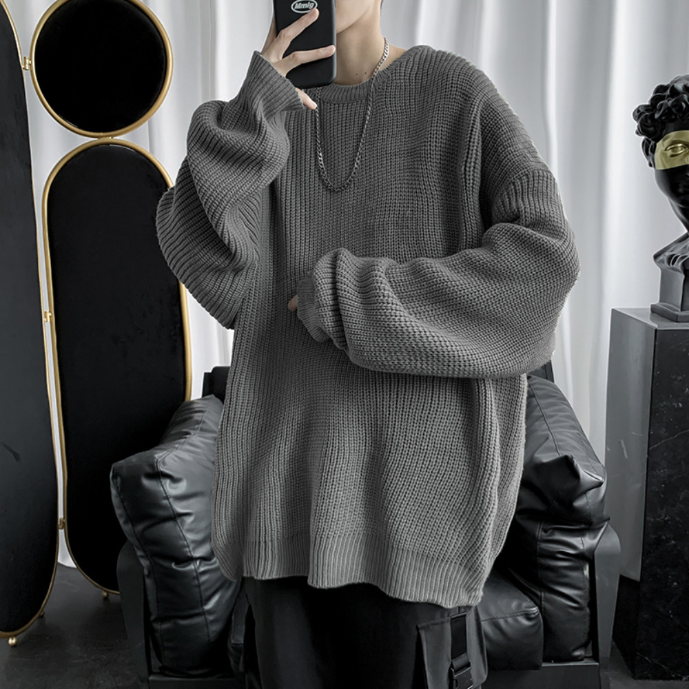 Men's Sweaters Mens Clothes Knitted Sweater Korean Fashion Sweaters Men Autumn Solid Color Sweater Slim Fit Men Streetwear Men Pullovers 230302