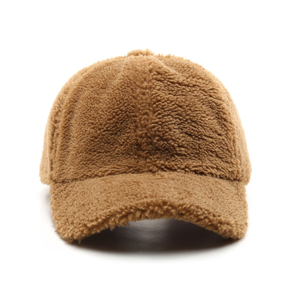 Ball Caps FS Stylish Spring Windproof Lamb Wool Baseball Cap For Men Thick Pink Brown Women Hats Solid Color Streetwear Trucker Hat Gorras 230302