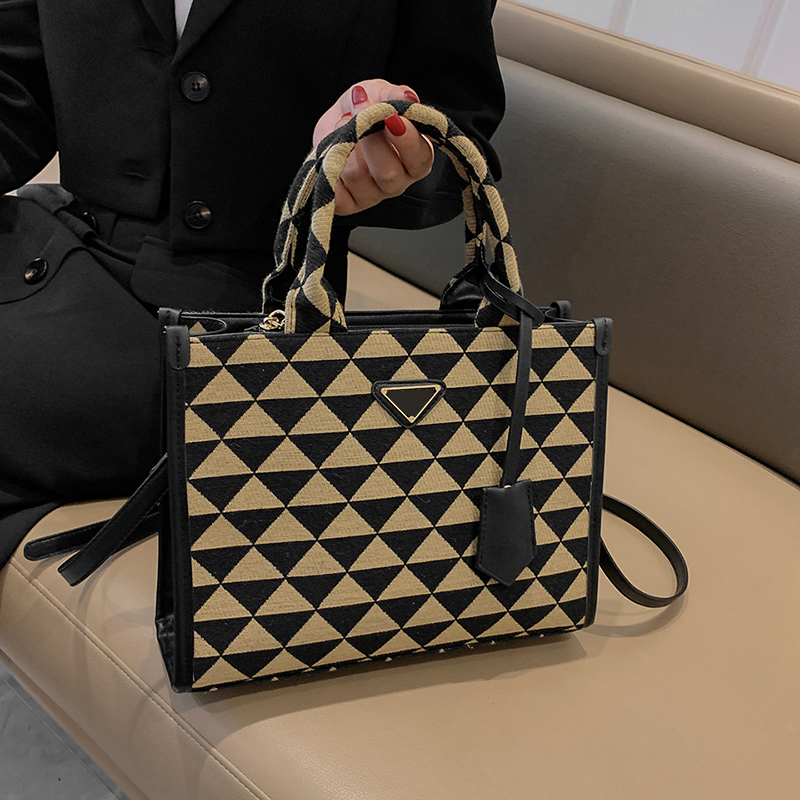 Prade Symbol Embroidered Fabric Large Tote Bag Shoulder Bag Geometric Design Saffiano Leather Decoration Totebag for Womens Purses and Handbags 28x22x7cm, Yellow
Prade Symbol Embroidered Fabric Large Tote Bag Shoulder Bag Geometric Design Saffiano Leather Decoration Totebag for Womens Purses and Handbags 28x22x7cm, Yellow