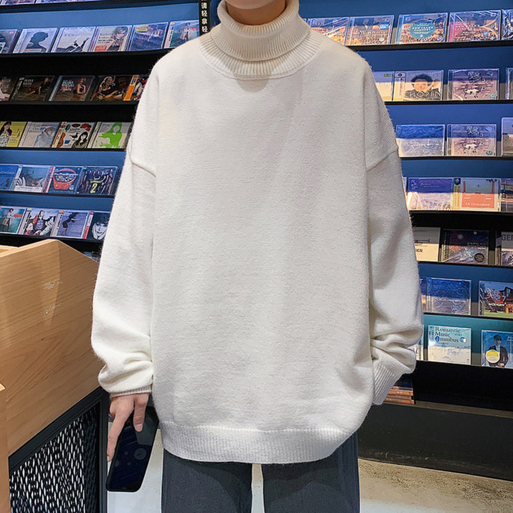 Men's Sweaters Men Turtleneck Sweater Knitted Sweaters Warm Mens Loose Casual Pullovers Bottoming Shirt Autumn Winter Solid Color Pullovers 23030