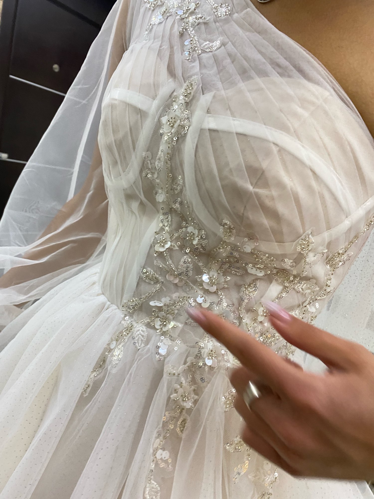 2023 Boho Champagne Wedding Dress Tulle Lace Appliques Sequined Tulle One Shoulder A-Line Bridal Gowns Sweep Train Vestidos De Noiva