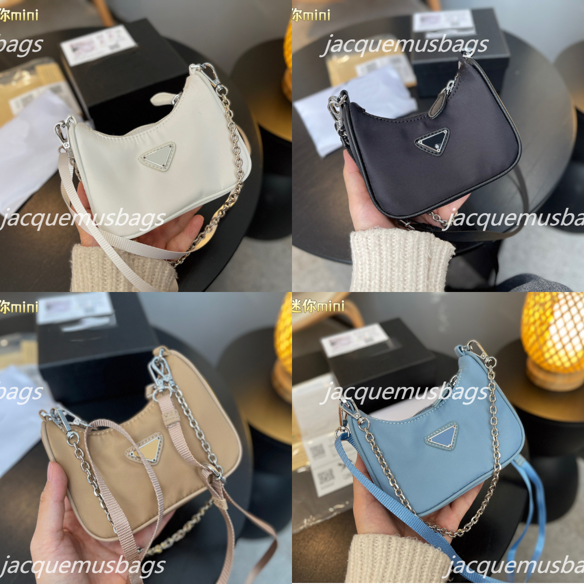 Mini Re-Edition Nylon Bag Saffiano Cleo Hobo Bags Half Moon Handbags Sacoche Pochette Designer Luxury Brushed Leather Shoulder Bag Lady Messenger Size 17cm, Color 6
Mini Re-Edition Nylon Bag Saffiano Cleo Hobo Bags Half Moon Handbags Sacoche Pochette Designer Luxury Brushed Leather Shoulder Bag Lady Messenger Size 17cm, Color 6