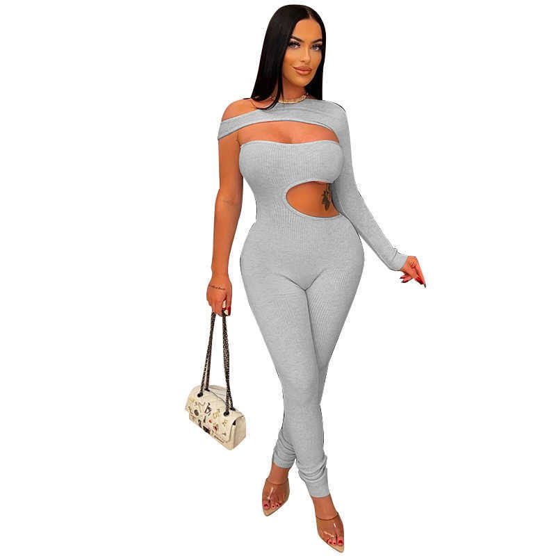 2023 Women's Spring Fashion Bodysuit clubwear halter jumpsuits off shoulder rompers black clothes