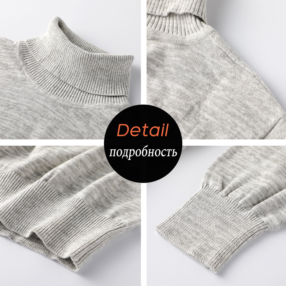 Men's Sweaters TFU Men Autumn Casual Mixed Color Cotton Fleece Turtleneck Sweater Pullovers Men Winter Fashion Warm Thick Sweater Men 230302