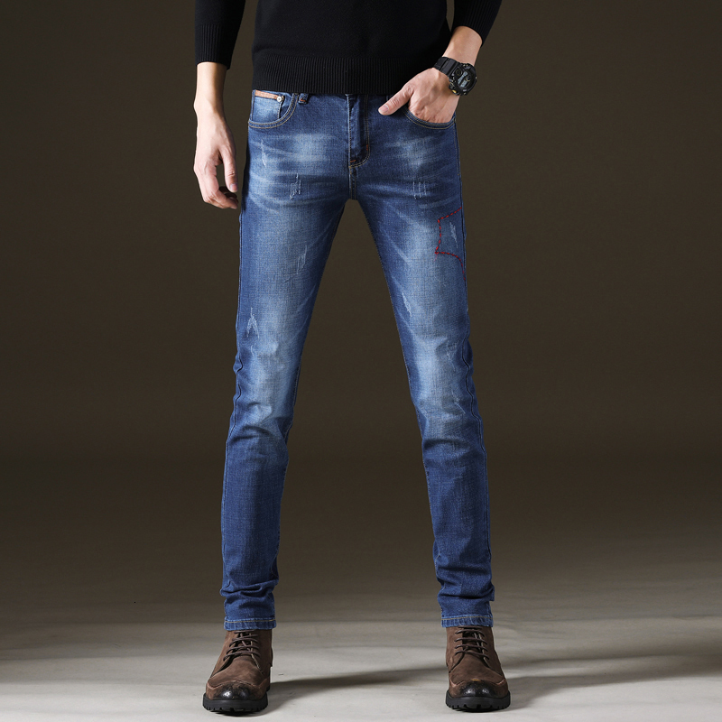 Men's Jeans KSTUN Men Jeans Pants Denim Fashion Desinger Black Blue Stretch Slim Fit Jeans for Man Streetwear Cowboys Hiphop calca masculina 2303