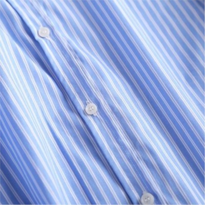 Women's Blouses Shirts Modishdutti Spring Autumn Women Fashion Long Sleeve Stripe Poplin Blouse Female Simple Casual Lapel Loose Shirt Tops 23030