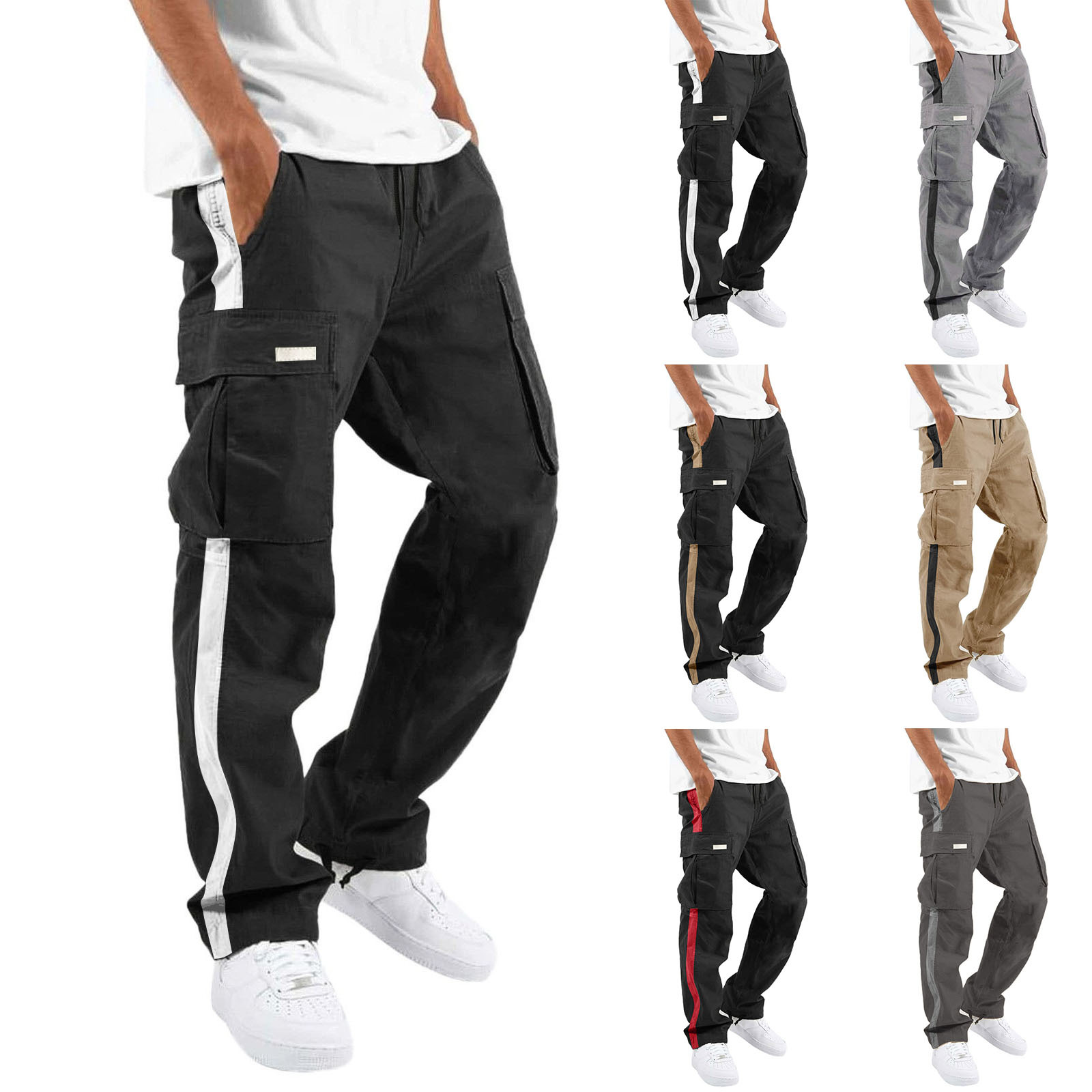 Mens Summer jogger pants overalls drawstring pocket color matching trousers Striped Pant Skinny Chinos Trousers Joggers Camouflage Army Fitness Skin breathable, Khaki+black
Mens Summer jogger pants overalls drawstring pocket color matching trousers Striped Pant Skinny Chinos Trousers Joggers Camouflage Army Fitness Skin breathable, Khaki+black