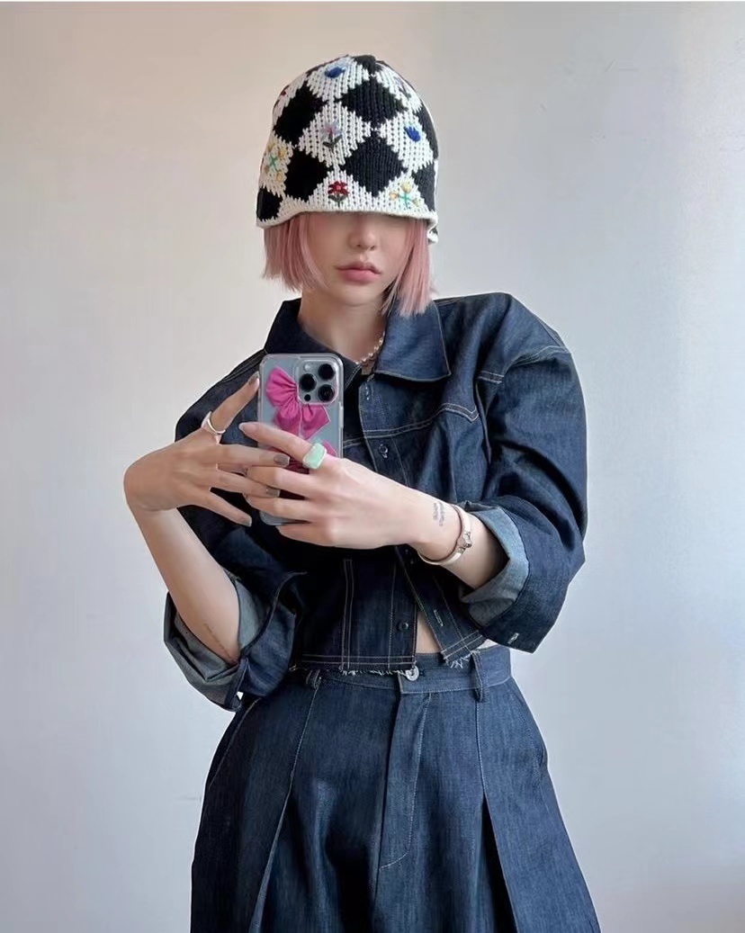 Wide Brim Hats Bucket Hats Hand Woven Crochet Flower Bucket Hats Women Autumn Cotton Yarn Soft Fisherman Hat Lady Plaid Color Matching Beach Hats 2303