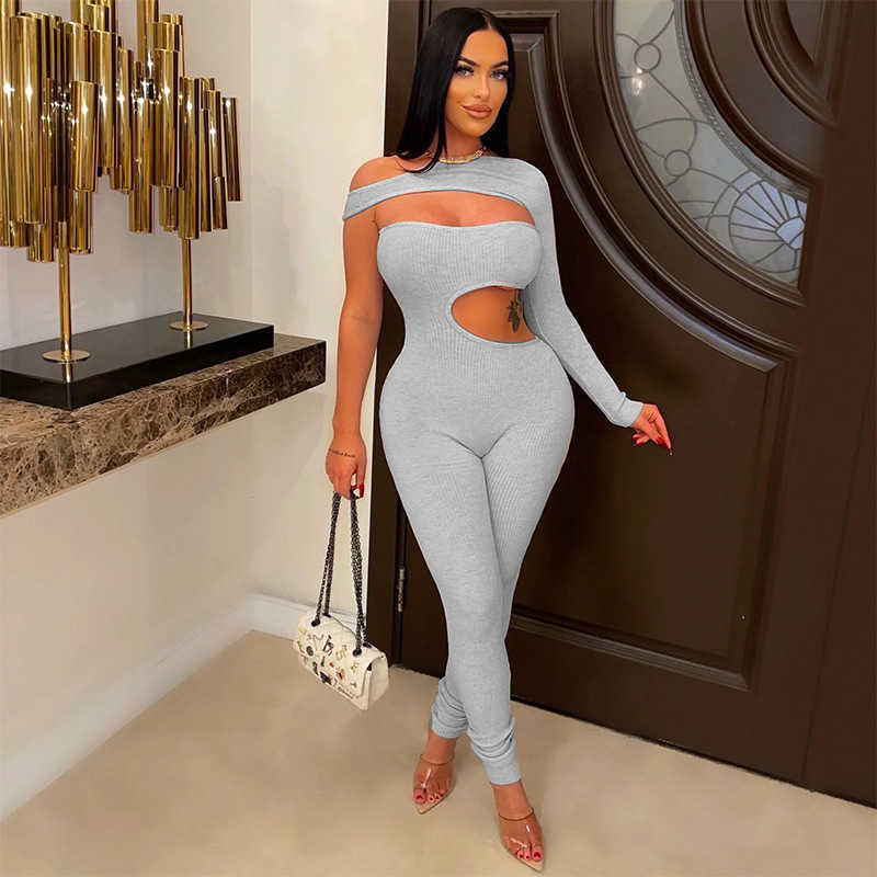2023 Women's Spring Fashion Bodysuit clubwear halter jumpsuits off shoulder rompers black clothes
