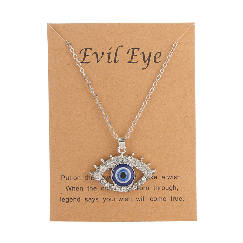 26 Styles Blue Turkish Evil Eyes Pendant Necklace Creative Diamond Devil's Eye Silver Chain Necklaces Jewelry Gift