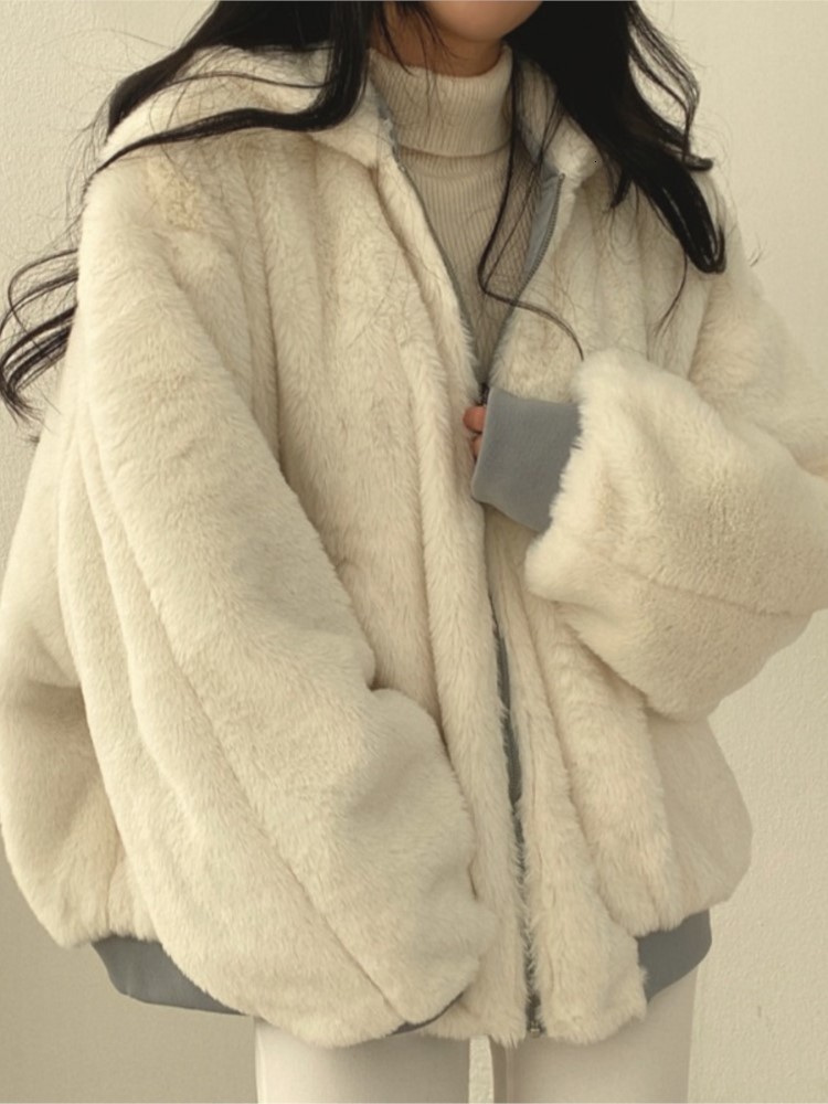 Women's Jackets Winter Cashmere Thickening Hooded Short Coat On Both Sides Lamb Wool Cotton Wear Chaquetas Y2k Trf 230301