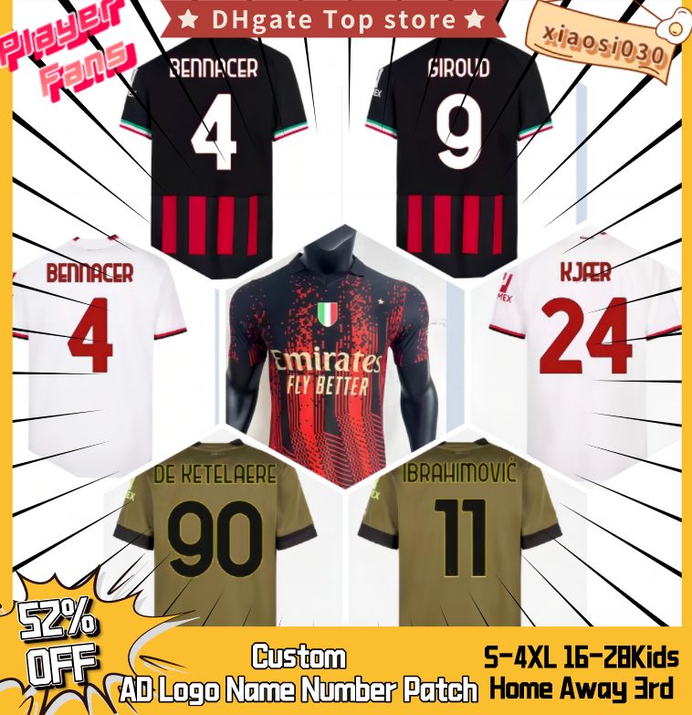 22 23 Ac milans soccer jerseys GIROUD IBRAHIMOVIC KESSIE football shirt 2022 2023 TONALI REBIC Camiseta maglia THEO BRAHIM R.LEAO FLORENZI Men kids kit jersey, 22/23 home kids
22 23 Ac milans soccer jerseys GIROUD IBRAHIMOVIC KESSIE football shirt 2022 2023 TONALI REBIC Camiseta maglia THEO BRAHIM R.LEAO FLORENZI Men kids kit jersey, 22/23 home kids