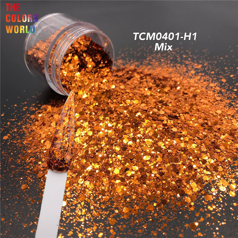Nail Glitter TCT-194 Hexagon Shape Chunky Mix Metallic Color Nail Glitter For Nail Art DIY Decoration Body Art Makeup FacePainting DIY 230302