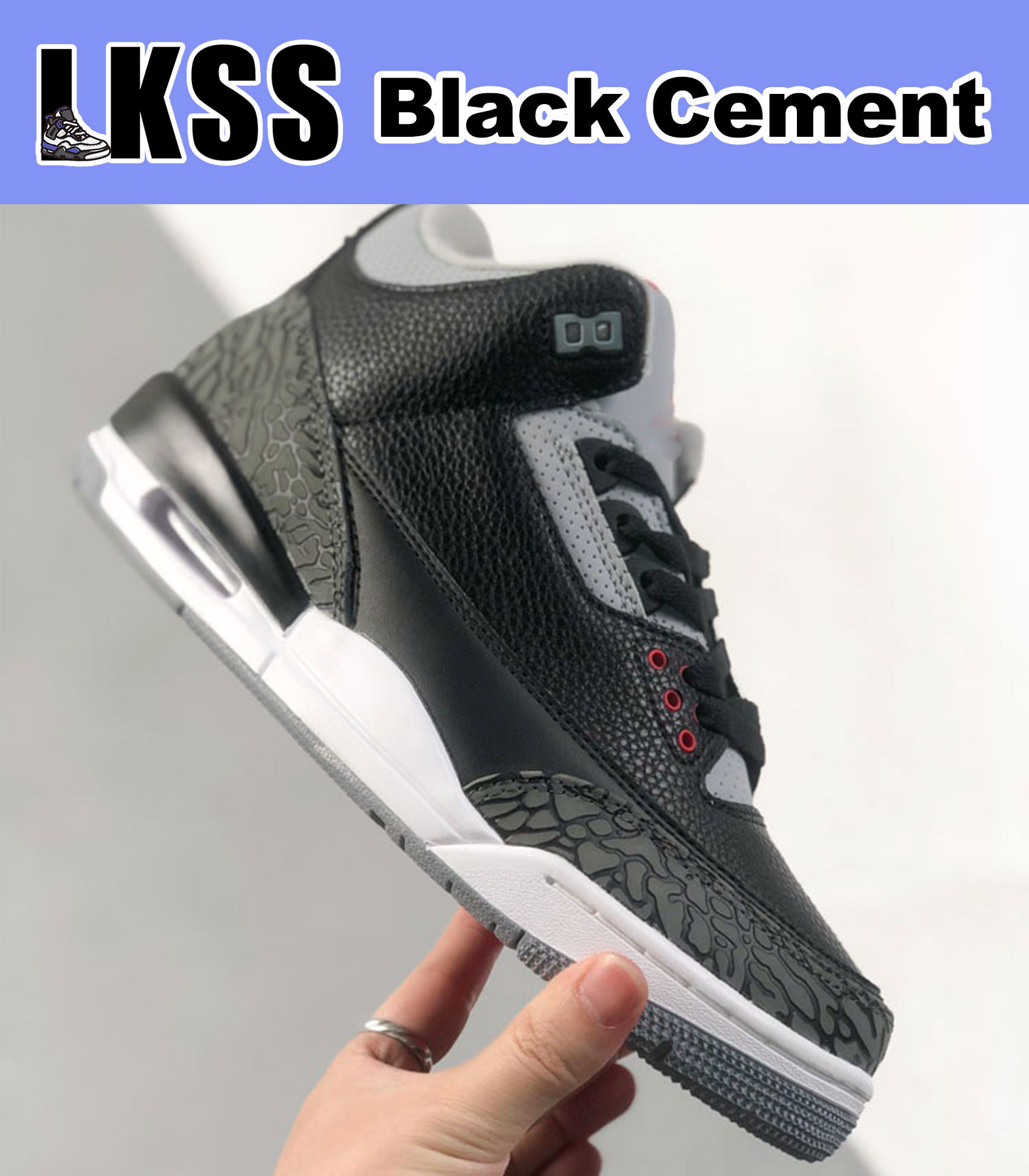 LKSS Black Cement Jumpman 3 3s Shoes Mens Trainer Outdoor Sports Sneakers 3 Fire Red Pine Green Racer Blue Cool Grey UNC Court Purple Laser Orange Cardinal Hall Of Famee, As pic
LKSS Black Cement Jumpman 3 3s Shoes Mens Trainer Outdoor Sports Sneakers 3 Fire Red Pine Green Racer Blue Cool Grey UNC Court Purple Laser Orange Cardinal Hall Of Famee, As pic