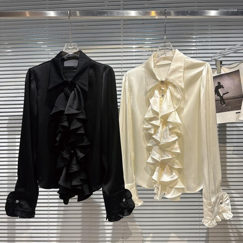 Women' Blouses PREPOMP 2023 Spring Arrival Long Sleeve Turn Down Collar Ruffles Casual Shirt Women GH275, Black
Women' Blouses PREPOMP 2023 Spring Arrival Long Sleeve Turn Down Collar Ruffles Casual Shirt Women GH275, Black