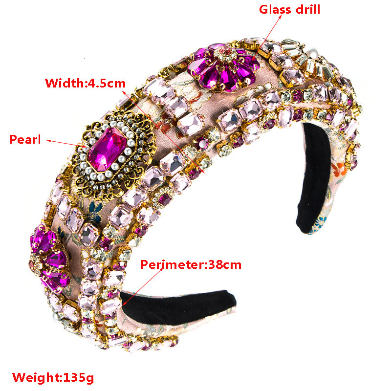 Headbands 1Pcs Boho Fashion Hair Hoop Shiny Wide Brim Baroque Headband Women's Wedding Headwear Accessories 230302