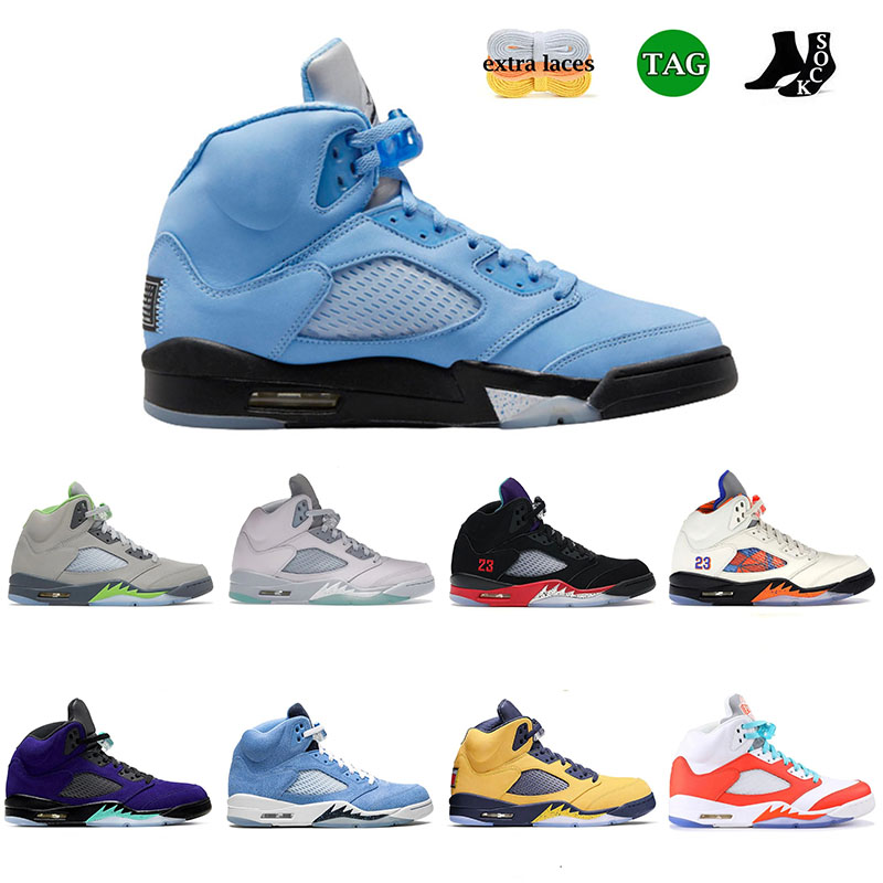 2023 Jumpman 5 5s UNC Mens Basketball shoes Concord Off Noir University Blue Raging Bull Bluebird Aqua Fire Red Green Bean Easter Sail men trainers sports sneakers