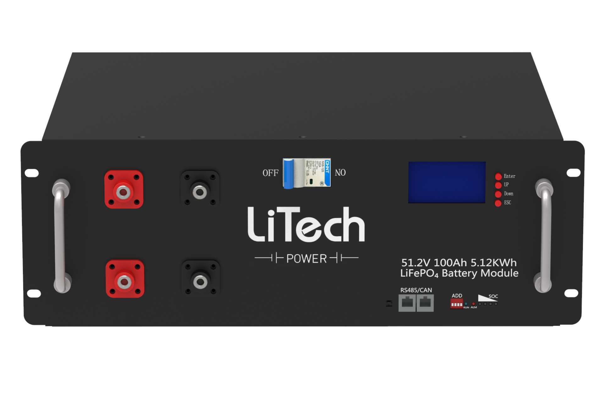 LiTech lithium ion 48v 100ah 24v 200ah 4.8kwh server rack lifepo4 48 volt lfp solar ess batteries