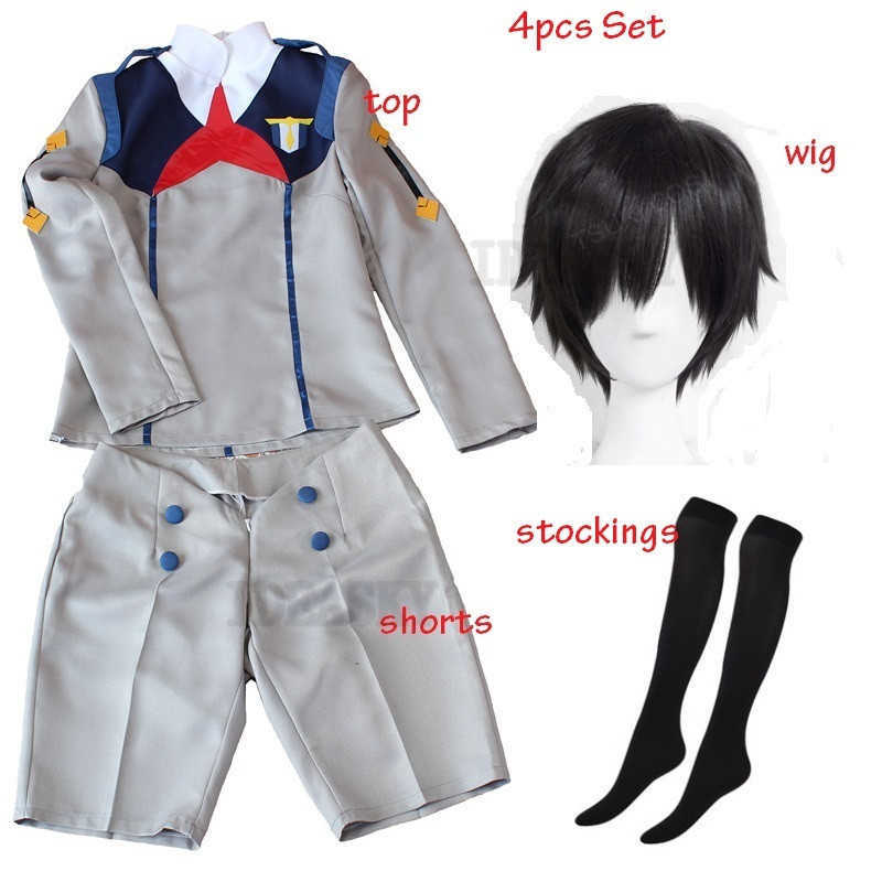 Anime Costumes DARLING in the FRANXX Cosplay HIRO ICHIGO MIKU KOKORO Zero Two Cosplay School Uniform Come Wig shoes Anime Halloween Outfit Z0301