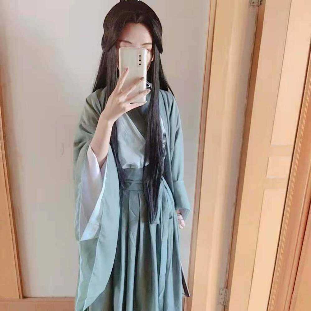 Anime Costumes Chinese Anime Novel The Scum Villain Self Shen Qingqiu Cosplay Unisex Hanfu Dress Women Anime Halloween Come Chinese Fan Wig Z0301