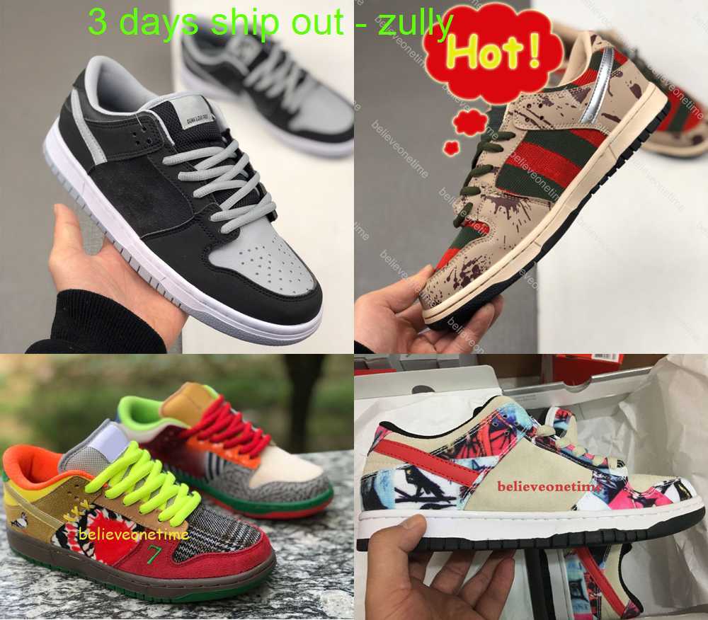 

3 days ship 2022 SB Low Shadow freddy Krueger paris Men Women Running Shoes 7 11 eleven Road Sign Purple Pigeon Trainers Skate Designe Sneakers with no box, 13