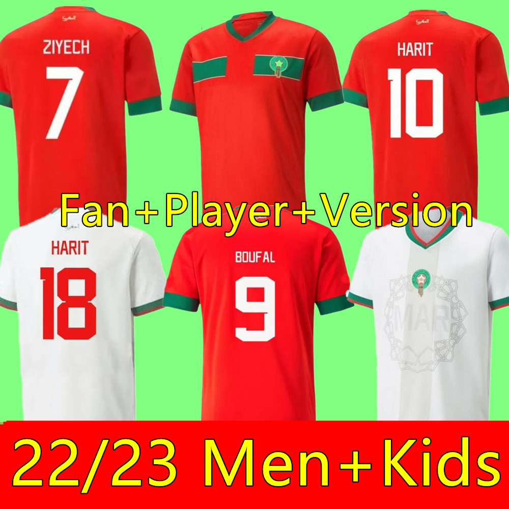 World 2022 Cup Morocco soccer jerseys HAKIMI Maillot marocain 22 23 ZIYECH EN-NESYRI football shirts men kids kit HARIT SAISS IDRISSI BOUFAL Maroc shirt