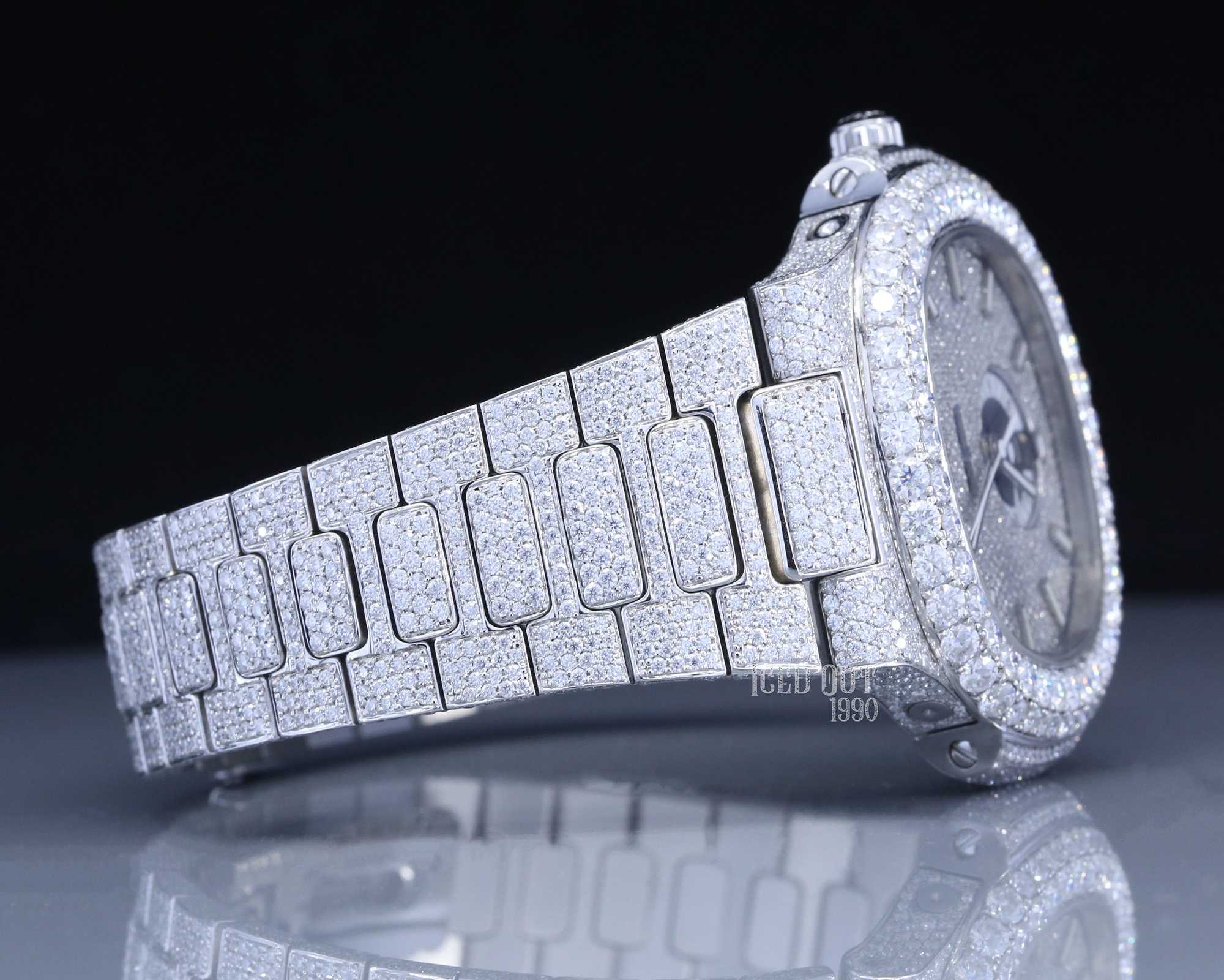 Mechanical High End Top Brand custom Moissanite Diamond Watch For Men's original Hand Set Iced Out Bust Down Diamond watch, White
Mechanical High End Top Brand custom Moissanite Diamond Watch For Men's original Hand Set Iced Out Bust Down Diamond watch, White