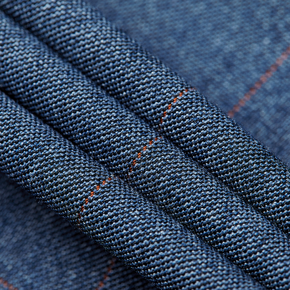 Men's Suits Blazers Jacket Vest Pants Men's Suits 3-Piece Groom Blue Plaid Wedding Dress Slim Fit Banquet Ball Social Tuxedo Formal Suit 230