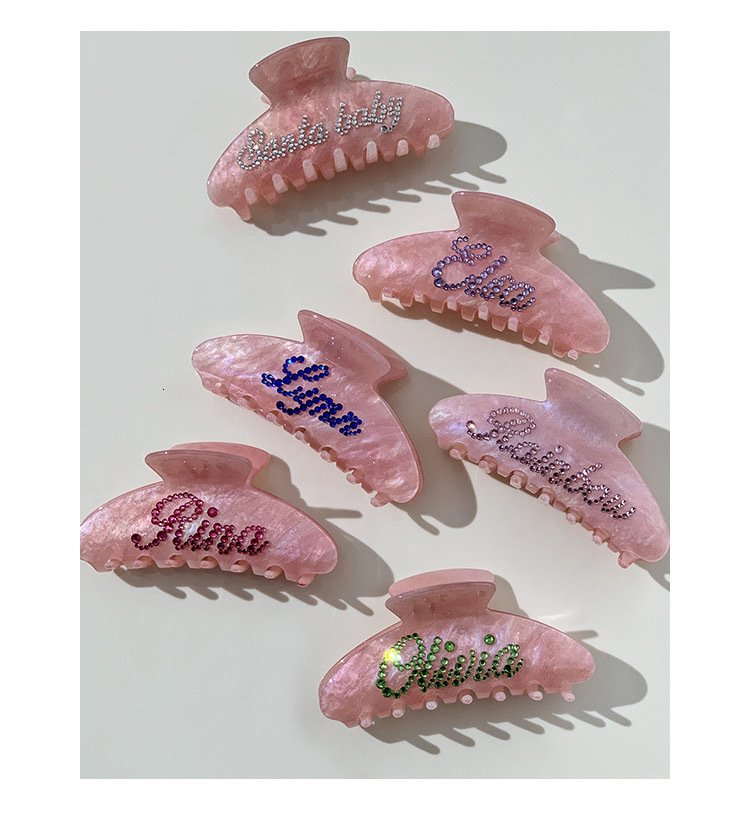 Hair Clips Barrettes Fashion Customized Letters Hair Claw Barrettes Personalized Name Acetate Hair Clips Birthday Gift for Women Girls 230302