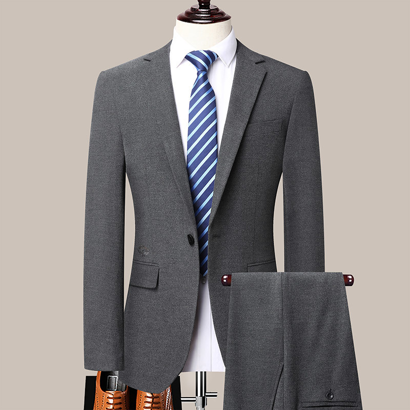 Men's Suits Blazers High Quality Blazer Trousers Men's British Style Business Casual Senior Wedding Elegant Simple Gentleman Suit Two Pieces