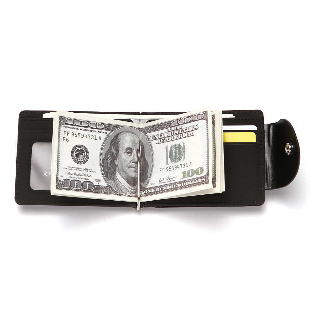 Wallets CUIKCA South Korea Style Money Clip Men Wallet Purse Ultrathin Slim Wallet Mini Hasp Leather Wallet Business ID Credit Card CaseL230303