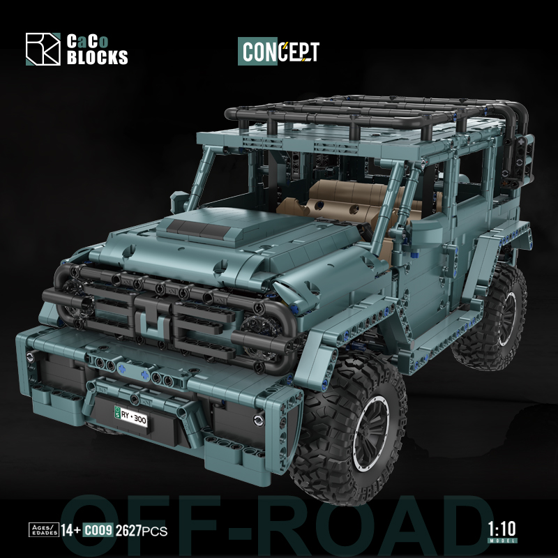 MOC Off-Road Vehicle RC Suv 300 Car Building Blocks Model With Motor Bricks High-Tech Models Education C009 2627PCS Birthday Christmas Toys Children B